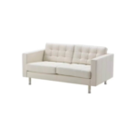 Sofa 2-seater - metal, granite / white Bumstad