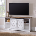 Woven Paths Farmhouse Sliding Barn Door TV Stand